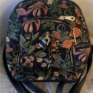 Elegant Floral Black Backpack